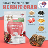 Snout and Shell Hermit Crab Food Bundle (Farm and Meadow, Fruity Breakfast Blend, Crabby Bug Blend, Greensand)