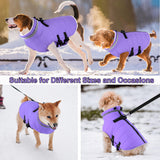 Dogcheer Dog Coat with Harness, Waterproof Dog Jacket Adjustable Winter Coat with Zipper, Christmas Puppy Snow Jacket Fleece Sweater for Small Medium Large Dogs - Taro Purple 3XL