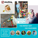 Sysmashing 23pcs Bird Parakeet Cockatiel Toys,Parrot Swing Chewing Hanging Toy with Safe Bells,Bird cage Colorful Climbing Standing Rope Natural Wood Ladder Bungee Toys