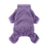 Fitwarm Dog Fuzzy Fleece Pajamas, Dog Winter Clothes for Small Dogs Girl, Pet Jumpsuit, Doggy Apparel, Purple, XXL
