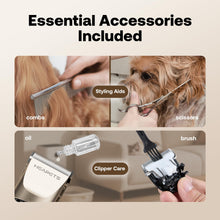 Load image into Gallery viewer, HEAPETS Dog Grooming Clippers, Low Noise, Electric Quiet, Adjustable Clipper Comb, Rechargeable Cordless Dog Hair Clippers for Dogs Cats Pets, Gold

