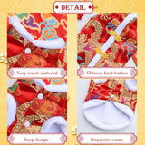 BAMY New Year Dog Dragon Robe Costume Warm Cat Cheongsam Winter Pet Clothes Vest of The Tang Dynasty Christmas Coat for Cats Teddy Bichon Small Medium Dogs (XXL (Chest Circumference 24.4in))