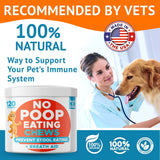 Chew No Poo - Coprophagia Treatment for Dogs - Prevent Dog Poop Eating - Natural Stool Eating Deterrent + Breath Aid - Probiotics & Digestive Enzymes - Boosts Gut Health - Made in USA - 120 Soft Chews