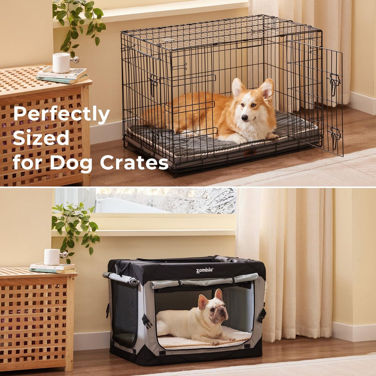 ZOMISIA XXL Dog Bed for Crate - Extra Large Orthopedic Pet Beds with Removable Machine Washable Cover, Egg Crate Foam Puppy Pad, Suitable for Pet Up to 100 lbs, 47"x29"