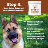 No Poop Eating for Dogs. Coprophagia Treatment. Digestive Enzyme with Breath Freshener. Stop Eating Poop for Dogs, Stool Eating Deterrent. Extra Large 230 Scoops in Each jar.