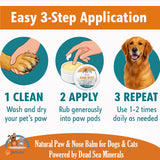 Petsus Dog Paw Balm – Lick-Safe Wax & Moisturizer for Dry, Cracked Pads, Nose & Snout – Natural Protection for Winter & Hot Pavement with Dead Sea Minerals, Shea Butter, Coconut Oil – 1.75 oz