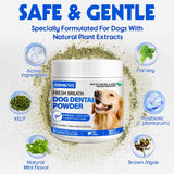 Dog Teeth Cleaning Powder - Dental Powder for Dogs Teeth - Plaque Removal - Supports Gum Health - Tartar Remover with Natural Herb Blend and Postbiotics 30 Day Supply - Mint Flavor
