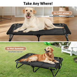 Ipixune Foldable Elevated Dog Bed, 36"x23"x7" Raised Pet Bed with No Setup, Outdoor DogBed with Breathable Mesh, No-Slip Feet Durable Dog Cots Bed for Medium Sized Dogs, Black