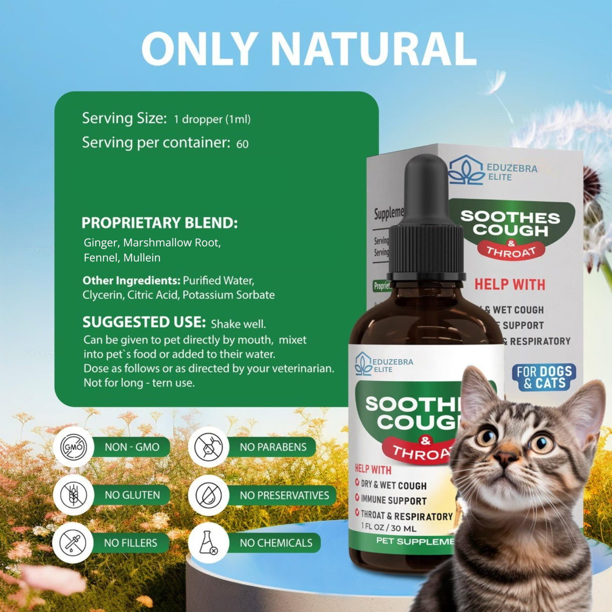 Kennel Cough Drops for Dogs & Cats Cough Relief Dry and Wet Pet Cough Allergy Relief - for Dogs of All Breeds & Sizes
