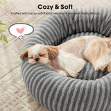 MIXJOY Dog Beds for Small Dogs, Washable Dog Bed with Removable Cover, Small Cat Bed for Indoor Cats, Calming Soft Dount Pet Beds with Anti Slip Bottom, Cute Puppy Beds, 23"x23"x8", Grey