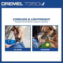 Load image into Gallery viewer, Dremel 7350-PET 4V Pet &amp; Dog Nail Grinder, Easy-To-Use &amp; Safe Nail Trimmer, Professional Pet Grooming Kit - Works on Large, Medium, Small Dogs &amp; Cats
