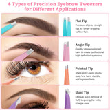 7 Pcs Eyebrow Tweezers for Women Facial Hair, Tweezers Set for Eyebrows, Stocking Stuffers for Women Teen Girls, Basket Stuffers, Christmas Birthday Small Gifts for Teen Girls Mom Her