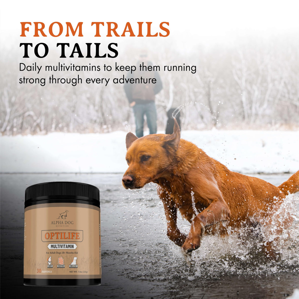 OptiLife Dog Multivitamin Powder - Adult Dog Multivitamin with Probiotics, Allergy Support, Joint Support, Skin & Coat Support - Dog Vitamins and Supplements - Multivitamin for Dogs (30 Servings)