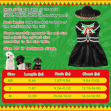 Bulyoou Mariachi Mexican Costume for Dog Mexican Dog Dress and Sombrero for Chihuahua Puppy Cat Cinco De Mayo Mexico Independence Day Themed Party Pet Outfits(S,Style2,Black)