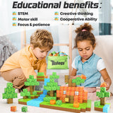 Magnetic Blocks-Build Mine Magnet World Pumpkin Edition Kids Games Toys for Boys Girls 3+ Years Old Magnetic STEM Construction Toys Ages 4-6 6-8 5-7 for Halloween Birthday Gifts