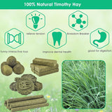 ERKOON 50Pcs Bunny Chew Toys, 100% Natural Timothy Hay Biscuit&Treats Sticks, Chew Toy for Teeth for Rabbit Chinchilla Guinea Pig Hamster Gerbil Squirrel, 17oz
