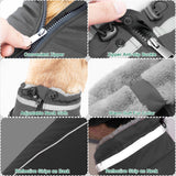 Fragralley Dog Coat with Harness Built in, Waterproof Windproof Reflective Warm Puffer Jacket, Fleece Lined Vest Winter Parka for Small, Medium, Large Dogs
