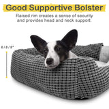 GASUR Dog Beds for Large Medium Small Dogs, Rectangle Cave Hooded Blanket Puppy Bed, Luxury Anti-Anxiety Orthopedic Cat Beds for Indoor Cats, Warmth and Machine Washable (25 inches, Grey)