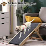 Wooden Foldable Dog Ramp Portable Pet Ramp,Car Ramp with Built-in Handle for Travel, 4 Adjustable Heights 9.8" to 18.1" for Small Dogs