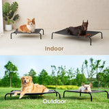 EHEYCIGA Elevated Dog Cot Beds for Large Dogs, Raised Outdoor Dog Hammock, Lifted Pet Platform with Frame and Washable Waterproof Cooling Teslin Mesh and Anti-Slip Feet, 43x26 inch