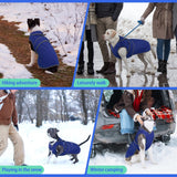 MIGOHI Reflective Waterproof Windproof Dog Coat - Warm Jacket Reversible Stormguard Winter Vest for Small to Large Dogs (Navy, M)