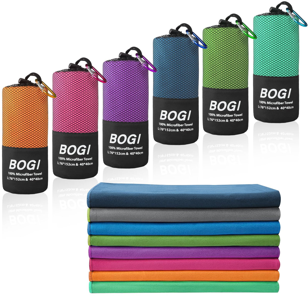 BOGI Microfiber Travel Sports Towel-Quick Dry Towel,Soft Lightweight Microfiber Camping Towel Absorbent Compact Travel Towel for Camping Gym Beach Bath Yoga Swimming Backpacking (M:40''x20''-Orange)