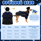 Huhumy 3 Pcs Dog Cat Graduation Doctoral Costume Set, 2026 Pet Graduation Cap and Deluxe Doctoral Gown with Hood Side Tam Puppy Kitty Dogs Cats Grad Holiday Party Costume Accessory(Black Blue,M)