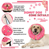 Inflatable Cone Collar for Large Medium Small Dogs, Soft Adjustable Recovery Collar for Dogs Cats,Dog Cone Neck Donut Alternative After Surgery(Pink,Large