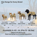 SKIPGEAR Dog Winter Vest with Fur-Safe Buckle (No Hook & Loop), Water-Repellent Fleece Lined Jacket, 360° Reflective, Leash Hole & Leg Straps, Adjustable for Hiking & Active Dogs (Brown, X-Small)