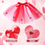 SilTriangle 3 Pieces Valentines Day Dog Costume Set Including Red Love Headband Valentines Dog Tutu Dress Cute Pet Tutu Red Pet Scarf for Medium Animal Holiday Outfit Accessory
