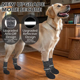 EXPAWLORER Anti Slip Dog Socks to Prevent Licking Paws, Shoes for Winter Snow, Boots & Paw Protectors with Grippers, Waterproof Booties for Hardwood Floors for Small Medium Large Senior Dogs Black S
