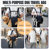 Nasjac Dog Lift Harness for Large Dogs - Full Body Dog Sling Carrier with Adjustable Straps & Control Handle, Breathable Backpack for Elderly Injured Arthritic Disabled Medium Large Dogs, Navy XL