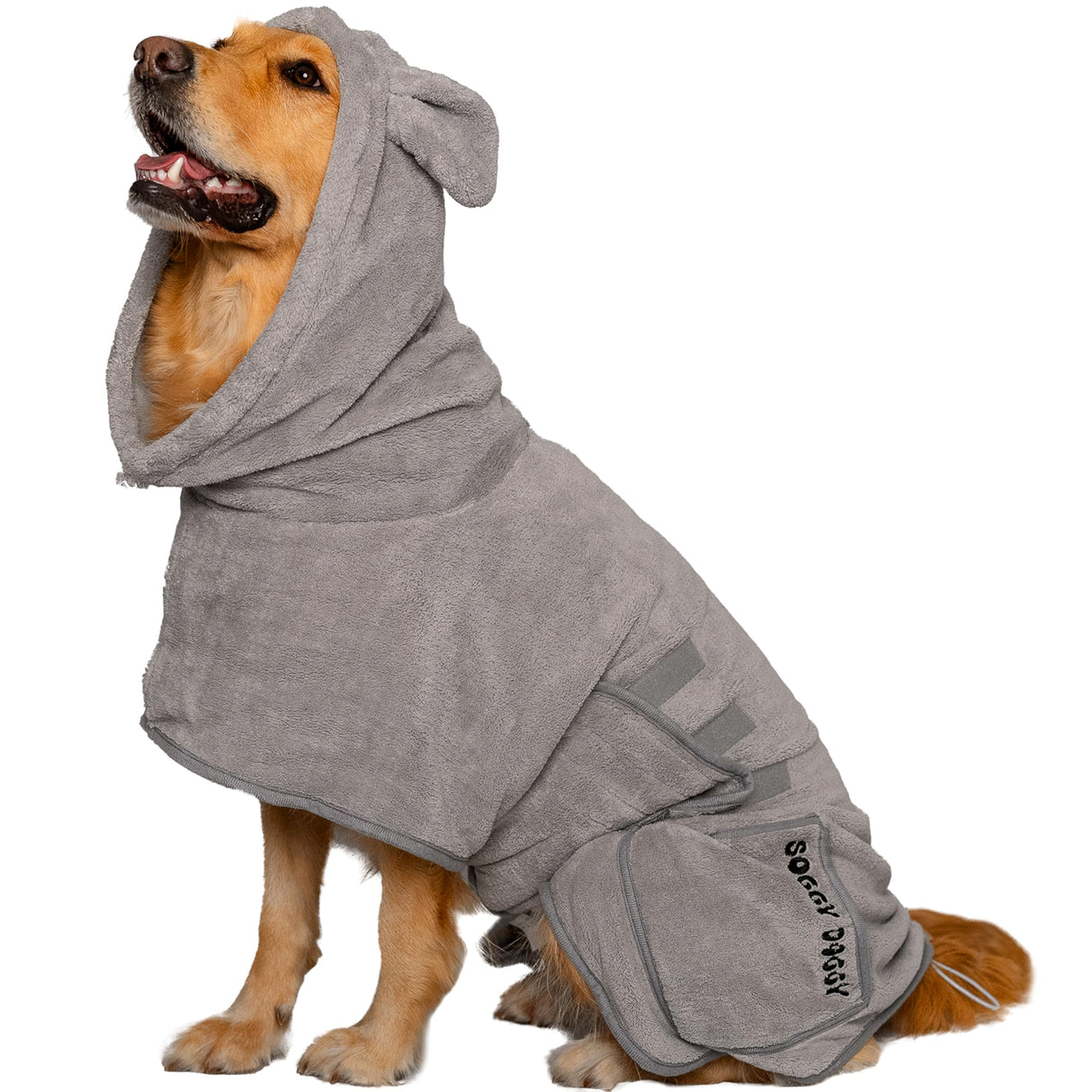 SOGGYDOGGY® US: Luxury Dog Bathrobe, Super Absorbent Microfiber Dog Bath Supplies, Fast Dry in Minutes, Thick & Soft Robe - Pet Grooming, Wash & Pet Hair Dryer - All-Season Dressing Gown (XS)