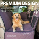 DOGGO Selection Back Seat Pet Cover for Dogs, Premium Dog Hammock for Car with Hard Bottom | XL, Waterproof & Washable | Dog Car Seat Cover for Large | Fits Large SUV, Trucks (Brown)