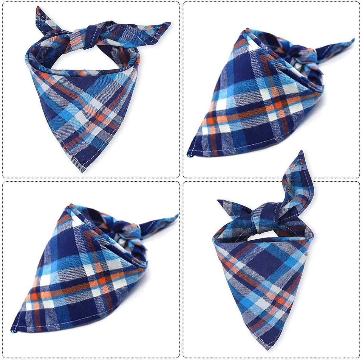 VIPITH 8 Pack Large Dog Bandanas, Reversible Plaid Dog Bandanas Boy Girl Painting Bibs Scarf Kerchief, Washable and Adjustable Spring Summer Fall Bandana for Dogs Cats Pets (XX-Large(80cm))