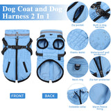 Gyuzh Dog Coat with Harness,Dog Coats for Small Dogs,Warm Fleece Winter Puppy Jacket,Waterproof Jacket with Harness Built in for Small Medium Large Dogs