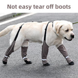 Dog Suspender Boots, Warm Dog Paw Protectors, Waterproof Doggy Booties for Winter, Anti-Slip Reflective Pet Shoes Snow Boots for Outdoor Walking,Hiking, Sandy, Muddy (Medium)