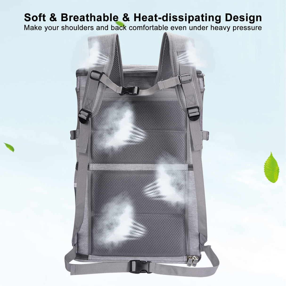 VOISTINO 2-in-1 Double Pet Carrier Backpack for Small Cats and Dogs, Portable Pet Travel Carrier, Super Ventilated Design, Ideal for Traveling/Hiking/Camping, Large Size