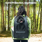 Pecute Cat Backpack Carrier, 30% Energy Saving Breathable Pet Backpack, Foldable Ergonomic Travel Carrier for Cats and Small Dogs, Ideal for Hiking, Outdoor Trips & Vet Visits