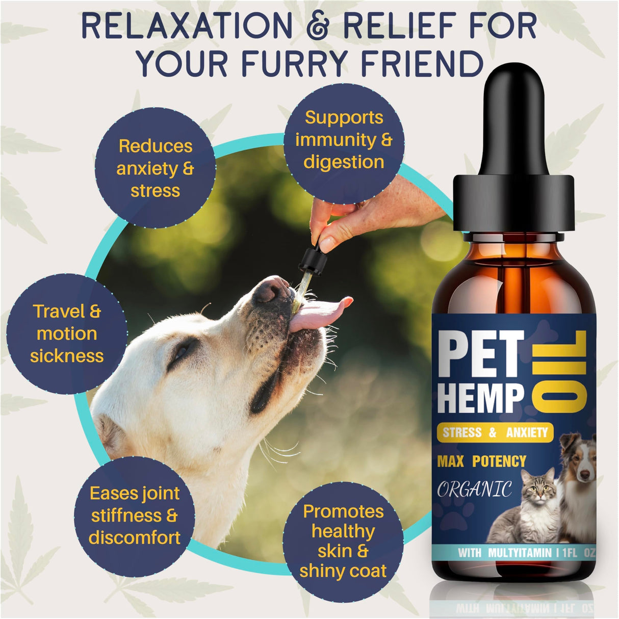 Hemp Oil for Dogs and Cats 3 Pack Organic Helps with Аnxiеty, Calming, Pain Relief, Hip Joint, Arthritis, Seizures Supplement for Smal & Large Pets with Omega 3-6-9 Oil Fast Results