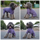 Lovelonglong Ribbed Dog Pajamas Cotton Knitted Dog Jumpsuits 4 Legged All Season Warm Pet Bodysuits for Large Medium Small Dogs Purple 3XL