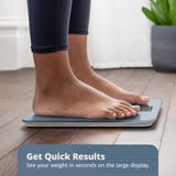 Greater Goods Digital AccuCheck Bathroom Scale for Body Weight, Capacity up to 400 lbs, Batteries Included, Stone Blue