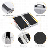 ORFORD Non-Skid Foldable Wheelchair Ramp 2FT, Threshold Ramp with a Non-Slip Surface, Portable Aluminum Foldable Mobility Scooter Ramp, for Home, Steps, Stairs, Doorways, Curbs
