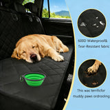 SNZ Waterproof Dog Car Seat Cover for Back Seat, Pet Seat Protector with Non-Slip Backing & Fashion Pattern, Fits Cars Trucks SUVs Universal Bench Seat Cover Incidentally Dog Seat Belt 3 Piece Set