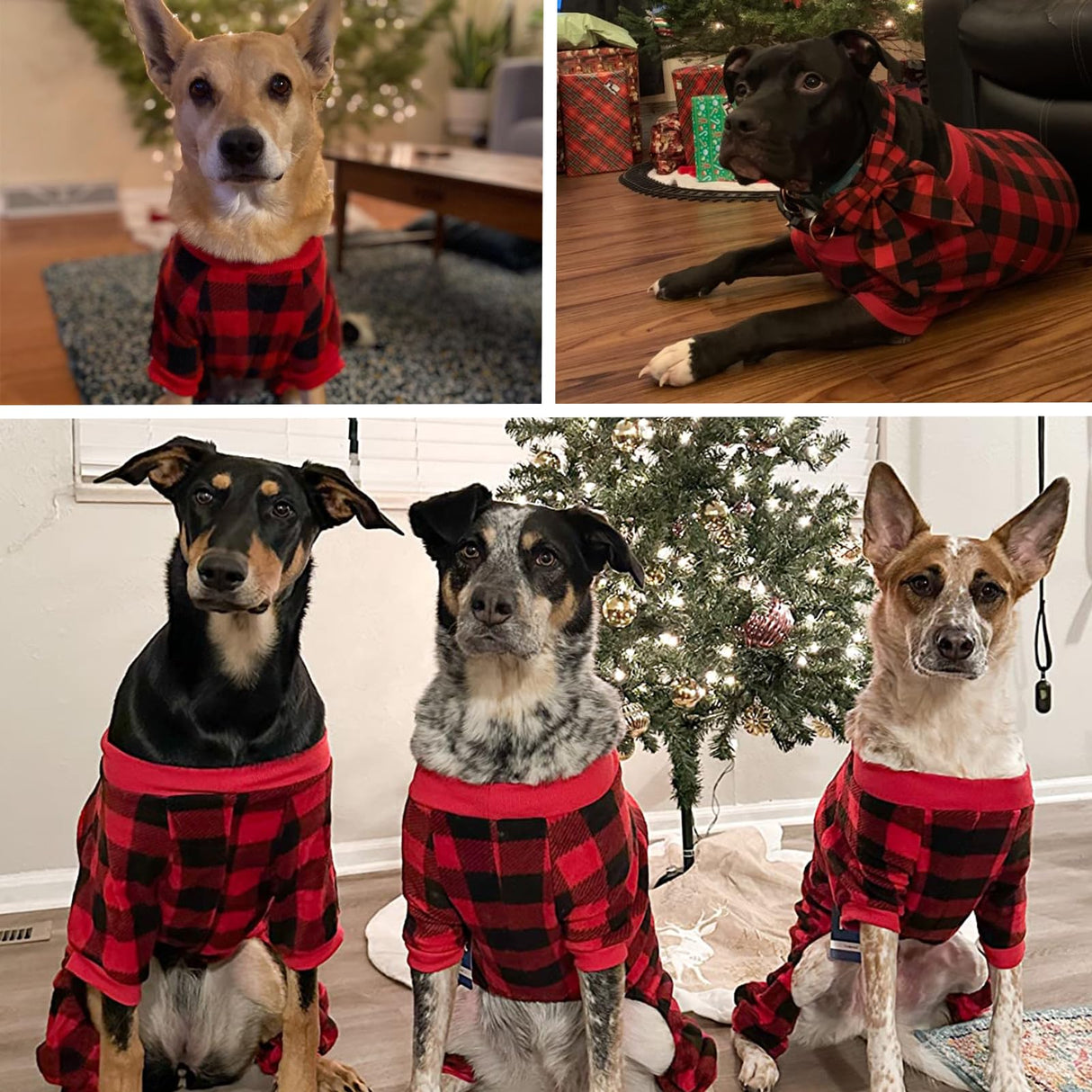 SCENEREAL Dog Pajamas for Small to Large Dogs Soft Pet Sweater Clothes Warm Puppy Onesie Outfits for Doggie Winter Christmas - Dog Jammies Pjs