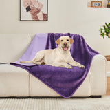 Yaning Waterproof Blanket 80"x90" for Adults, Reversible Waterproof Bed Cover for Dogs Cats Pets, Soft Leakproof Blanket for Bed Couch Sofa Furniture Protector, Dark Purple/Light Purple