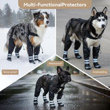 YAQUHO Upgraded Dog Suspender Boots, Waterproof Dog Rain Boot, Anti-Slip Winter Snow Dog Shoes Leggings, Adjustable Suspender Boots for Large Dogs, Paws Protector for Outdoor Dogs Walking Hiking (L)