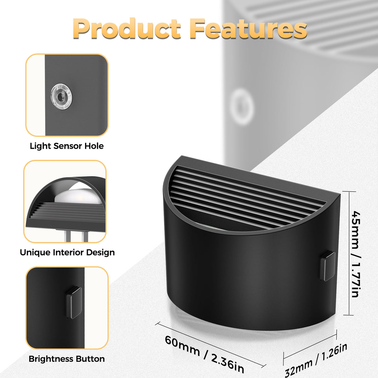LED Night Light[2 Pack], Night Lights Plug into Wall, 3 Level Brightness Adjustable Plug in Night Light, Dusk to Dawn Sensor, Nightlights for Adults, Bedroom, Bathroom, Hallway, 3000K