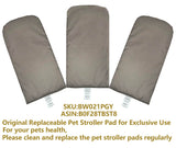 ROODO Pet Stroller Mat for Dogs, Cushion Inner Pad, Exclusive Use, Original, Replaceable, Easy to Clean, Set of 3 pc (Cationic Ash)