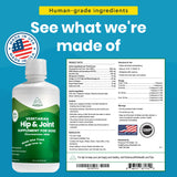 Plant-Based Liquid Glucosamine for Dogs, 1600mg Joint Support with Chondroitin, MSM & Omega 3-6-9, Shellfish-Free Dog Arthritis Supplement for Mobility & Flexibility, Made in USA, 32 oz